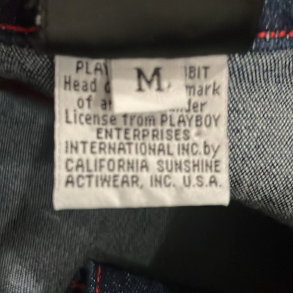 Vintage Playboy Bunny Denim Jacket Pink Glittery Bunny Logo Women's M - Picture 6 of 10